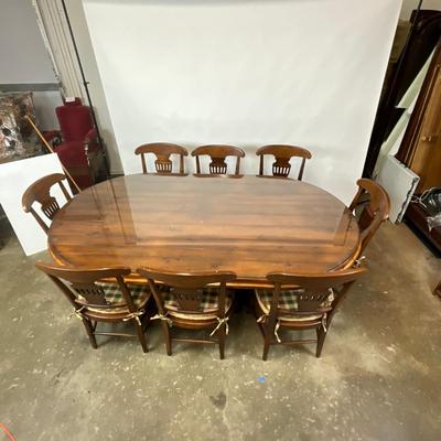 Sale Photo Thumbnail #1283: Excellent Condition, has two pedestals with glass top (one piece)
Chairs measure: 22" wide x 37.5" high x 18.5" seat height
Table measures: 1'6" long x 51" wide x 31" high