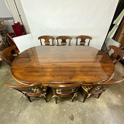 Sale Photo Thumbnail #1288: Excellent Condition, has two pedestals with glass top (one piece)
Chairs measure: 22" wide x 37.5" high x 18.5" seat height
Table measures: 1'6" long x 51" wide x 31" high
