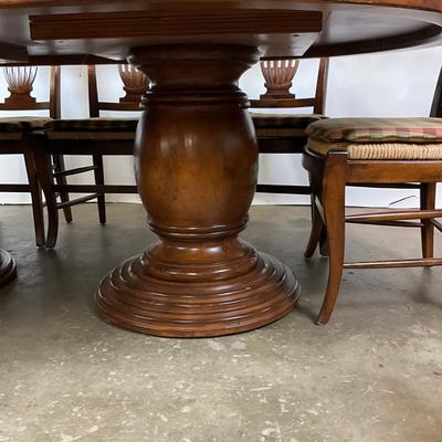 Sale Photo Thumbnail #1285: Excellent Condition, has two pedestals with glass top (one piece)
Chairs measure: 22" wide x 37.5" high x 18.5" seat height
Table measures: 1'6" long x 51" wide x 31" high
