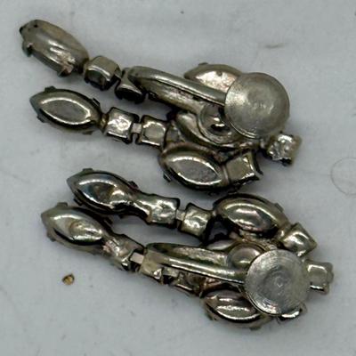 Dangling Vintage Rhinestone Clip-on Earrings