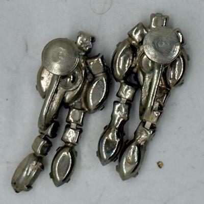 Dangling Vintage Rhinestone Clip-on Earrings