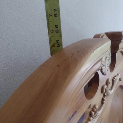 Pine Finish Queen Sized Bed with Mattress Set