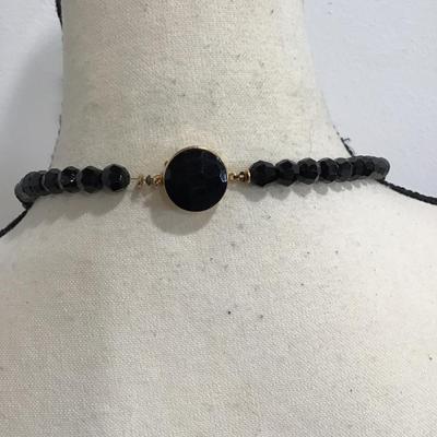 Very nice black glass beaded necklace