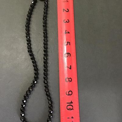Very nice black glass beaded necklace