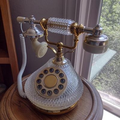 French Provencial Design Glass Body Touchtone Telephone