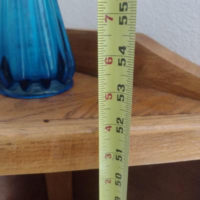 Wood Finish Corner Shelf (No Contents)