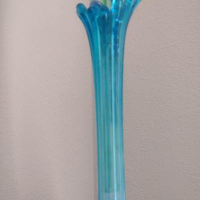 Swung Glass Vase with Glass Roses