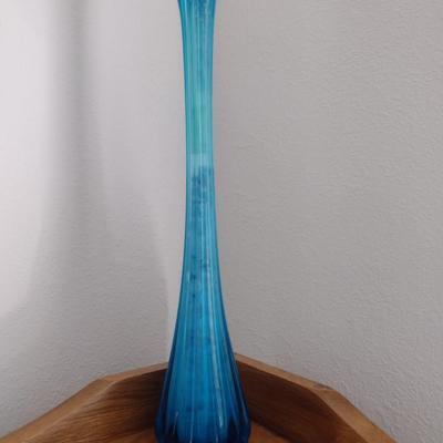 Swung Glass Vase with Glass Roses