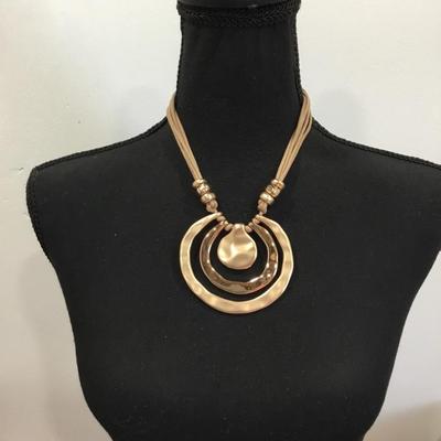 Saint Thomas satin gold toned statement necklace