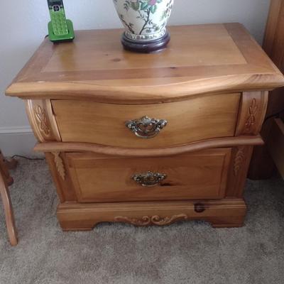 Solid Wood Two Drawer Bedside Dresser