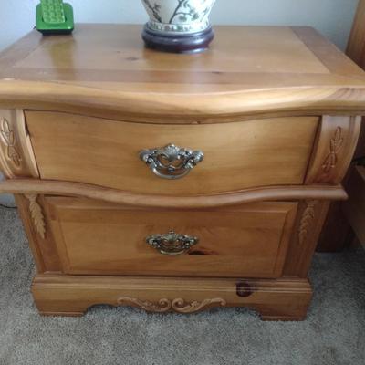 Solid Wood Two Drawer Bedside Dresser