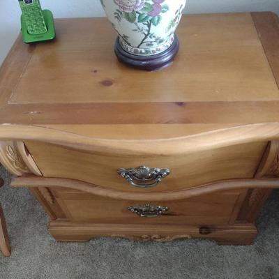 Solid Wood Two Drawer Bedside Dresser