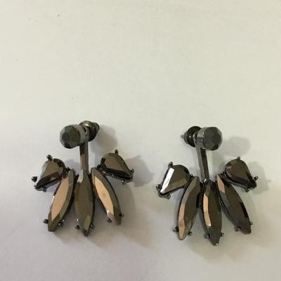Cute statement, earrings, gunmetal gray