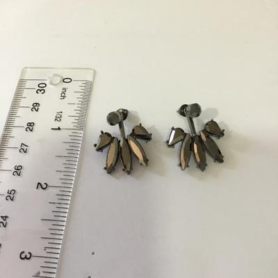 Cute statement, earrings, gunmetal gray