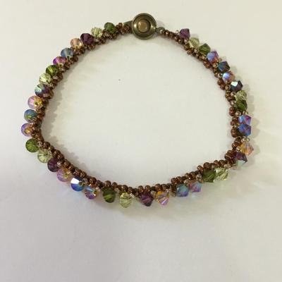 Vintage, crystal bracelet, multicolored