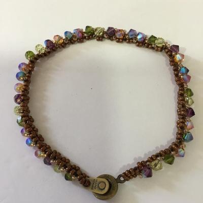 Vintage, crystal bracelet, multicolored