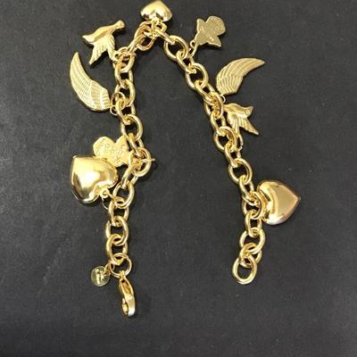 Gold tone charm bracelet