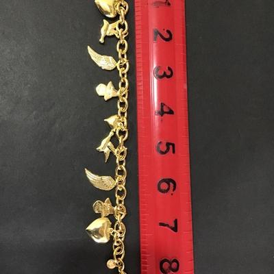Gold tone charm bracelet