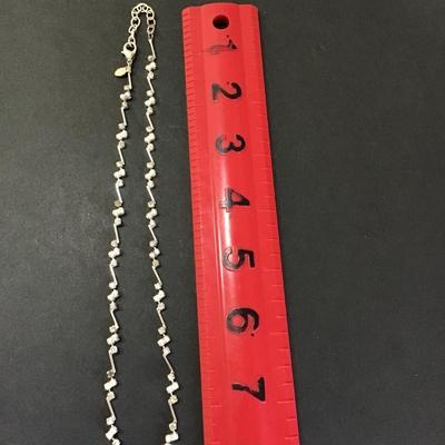 Very nice, SilverTone Monet , necklace, small pearls, and rhinestones