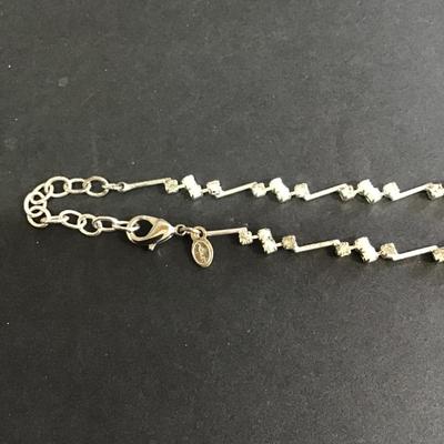 Very nice, SilverTone Monet , necklace, small pearls, and rhinestones