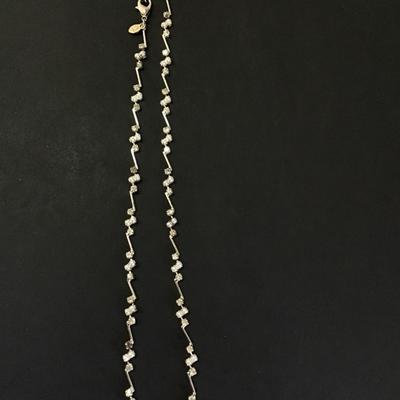 Very nice, SilverTone Monet , necklace, small pearls, and rhinestones