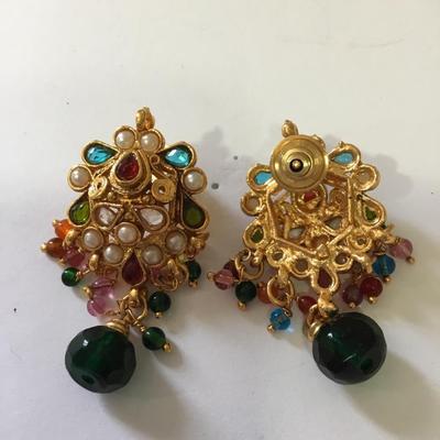 Beautiful, vintage, multicolored, crystal statement earrings