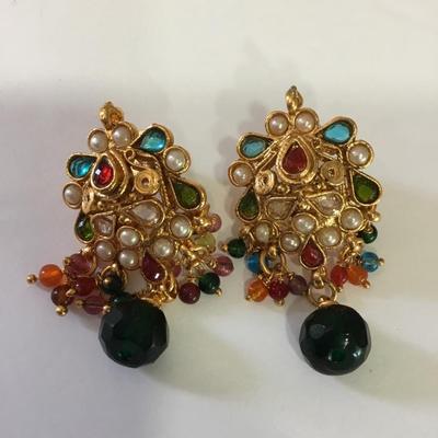 Beautiful, vintage, multicolored, crystal statement earrings