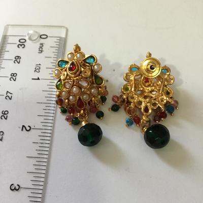 Beautiful, vintage, multicolored, crystal statement earrings
