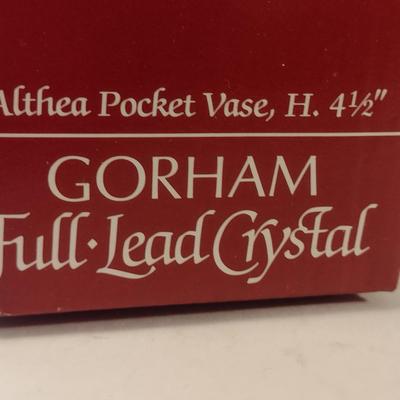 Gorham Crystal Althea Pocket Vase- Approx 4 1/2" Tall