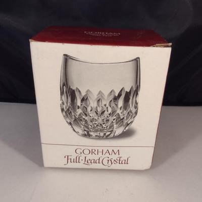 Gorham Crystal Althea Pocket Vase- Approx 4 1/2" Tall