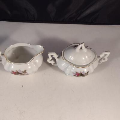 Porcelain Instant Coffee Jar with Lid and Creamer and Covered Sugar Bowl