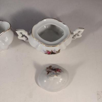 Porcelain Instant Coffee Jar with Lid and Creamer and Covered Sugar Bowl