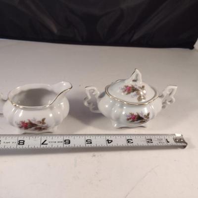 Porcelain Instant Coffee Jar with Lid and Creamer and Covered Sugar Bowl