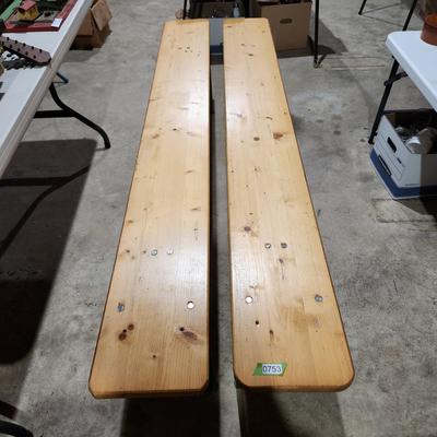 2 Solid Wood Folding Benches 76x10