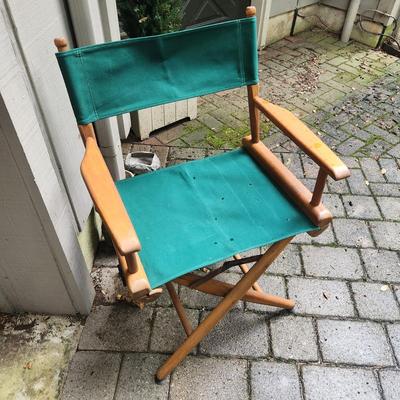 4 Vintage Canvas Telescope Folding Chairs w 4 Sets of New Green Backs & Seats, w Floating Leveling Feet