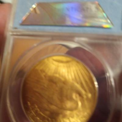 Sale Photo Thumbnail #4: The product is a 1925 $20 Saint Gaudens Gold D,ouble E,agle MS62 co,in, graded by ANACS. This uncirculated c oin is composed of 0.9 fineness gold and was struck as a business strike in Philadelphia. A valuable piece of US coinage from the pre-1933 era, th