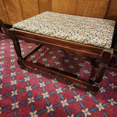 Vintage Floral Print Bench Luggage Bench 29x20x17