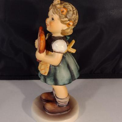 Vintage 'Valentine Gift' Goebel Hummel Figurine with Wooden Stand