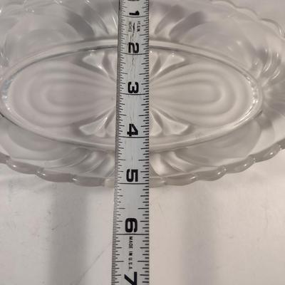 Glass Creamer and Sugar Bowl with Under Plate- Possibly Cambridge Glass