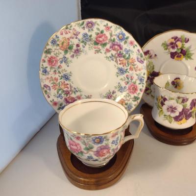 Collection of Tea Cups and Saucers- Assorted Makers- Four Pieces