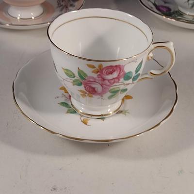 Collection of Tea Cups and Saucers- Assorted Makers- Six Pieces