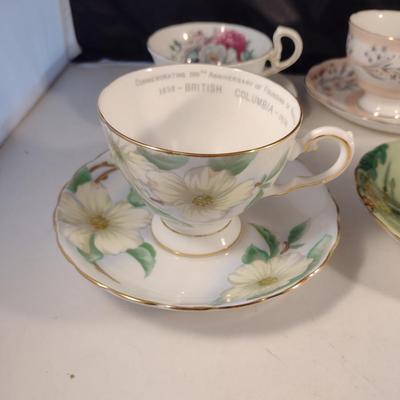 Collection of Tea Cups and Saucers- Assorted Makers- Six Pieces