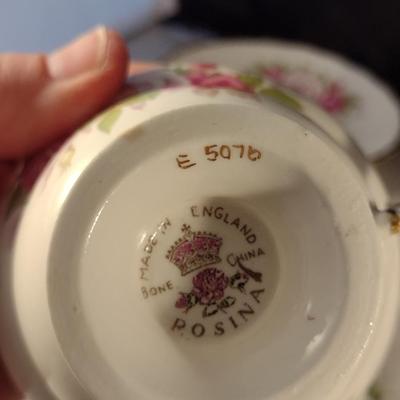 Collection of Tea Cups and Saucers- Assorted Makers- Five Pieces
