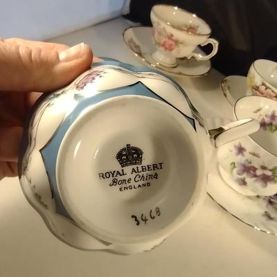 Collection of Tea Cups and Saucers- Assorted Makers- Five Pieces