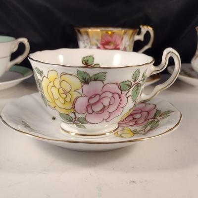 Collection of Tea Cups and Saucers- Assorted Makers- Five Pieces