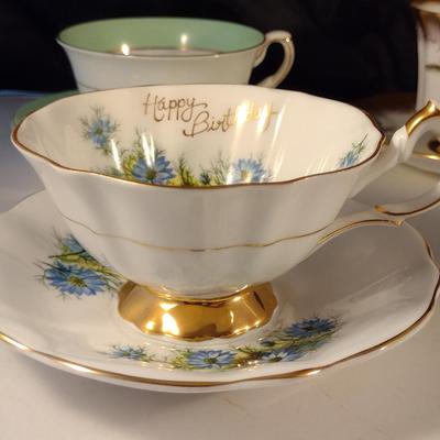 Collection of Tea Cups and Saucers- Assorted Makers- Five Pieces