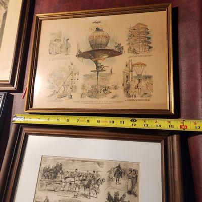 Lot of 4 Framed Fire Fighting Prints The Fire Boat New Yorker, St Peter's Thanet Kent England, Chicago in Flames , Judge's...