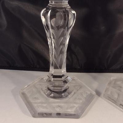 Pair of Glass/Crystal Candle Stick Holders
