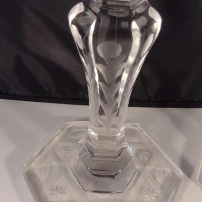Pair of Glass/Crystal Candle Stick Holders