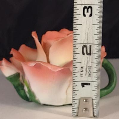 Pair of Porcelain Roses- One Capodimonte, One Tea Pot Design with Lid